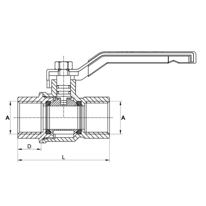 KOD PRODUKTU Strumień nominalny Wymiar A Wymiar L [mm] Wymiar D ART.2200-15 ≥ 5 m3/h Rp 1/2 59 15